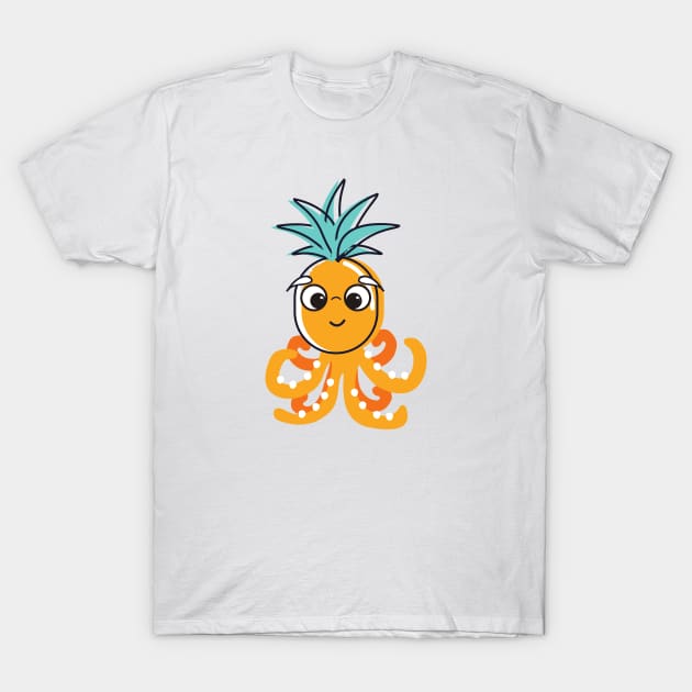 Cute Pineapple Octopus T-Shirt by Artisan